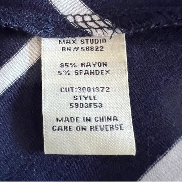 Max Studio navy white and green striped midi dress size small - Picture 7 of 7